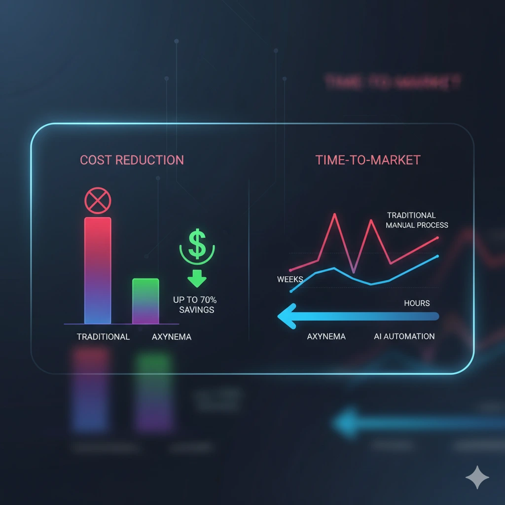 Chart showing cost and time savings